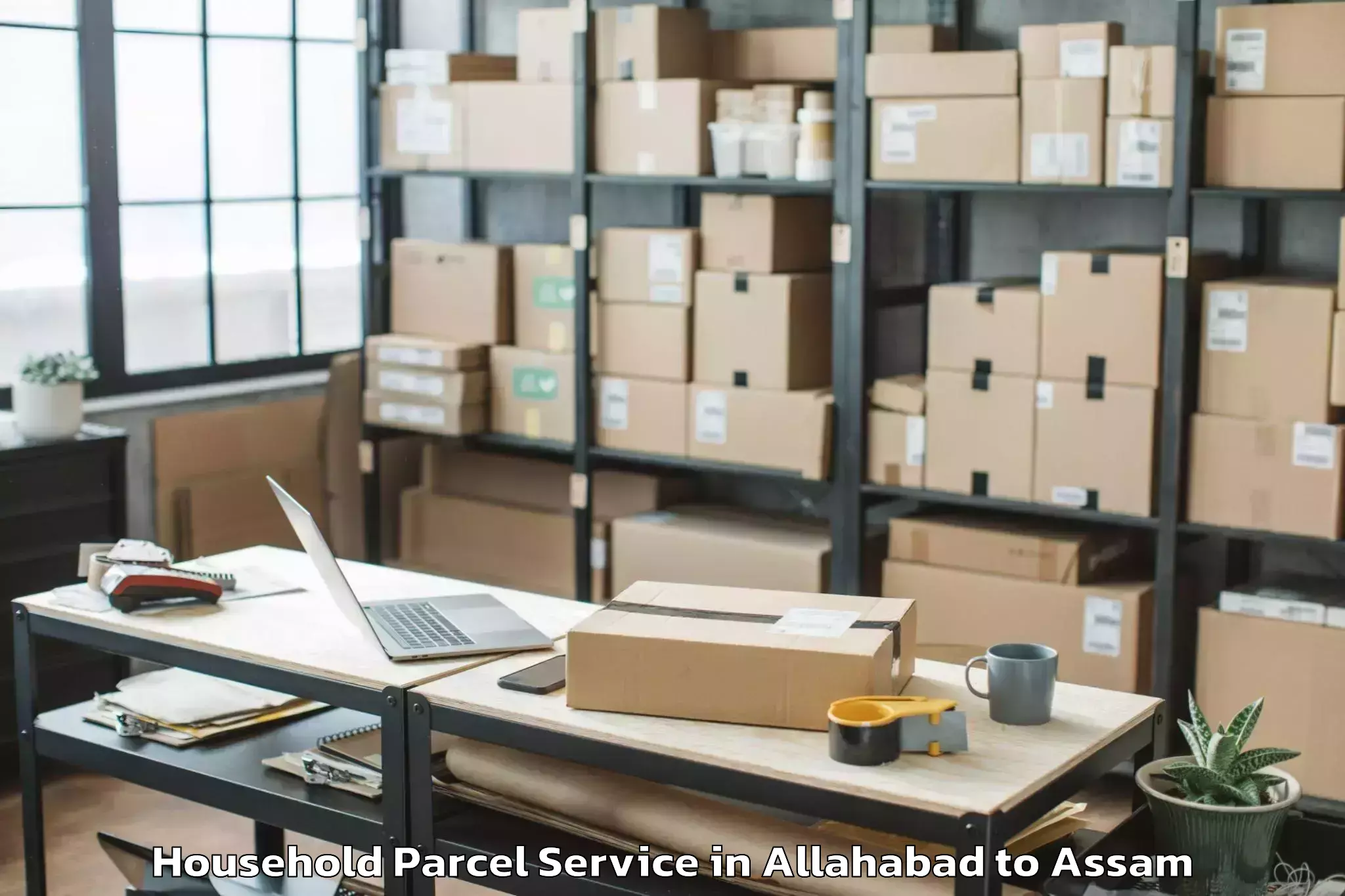 Reliable Allahabad to Moranhat Town Household Parcel